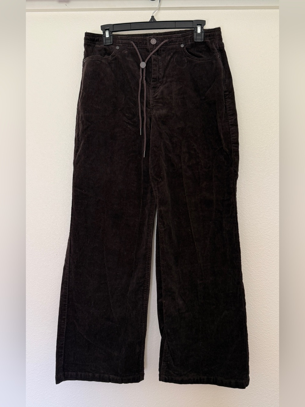 Habitual Womens Dark Brown Corduroy Drawstring Pants